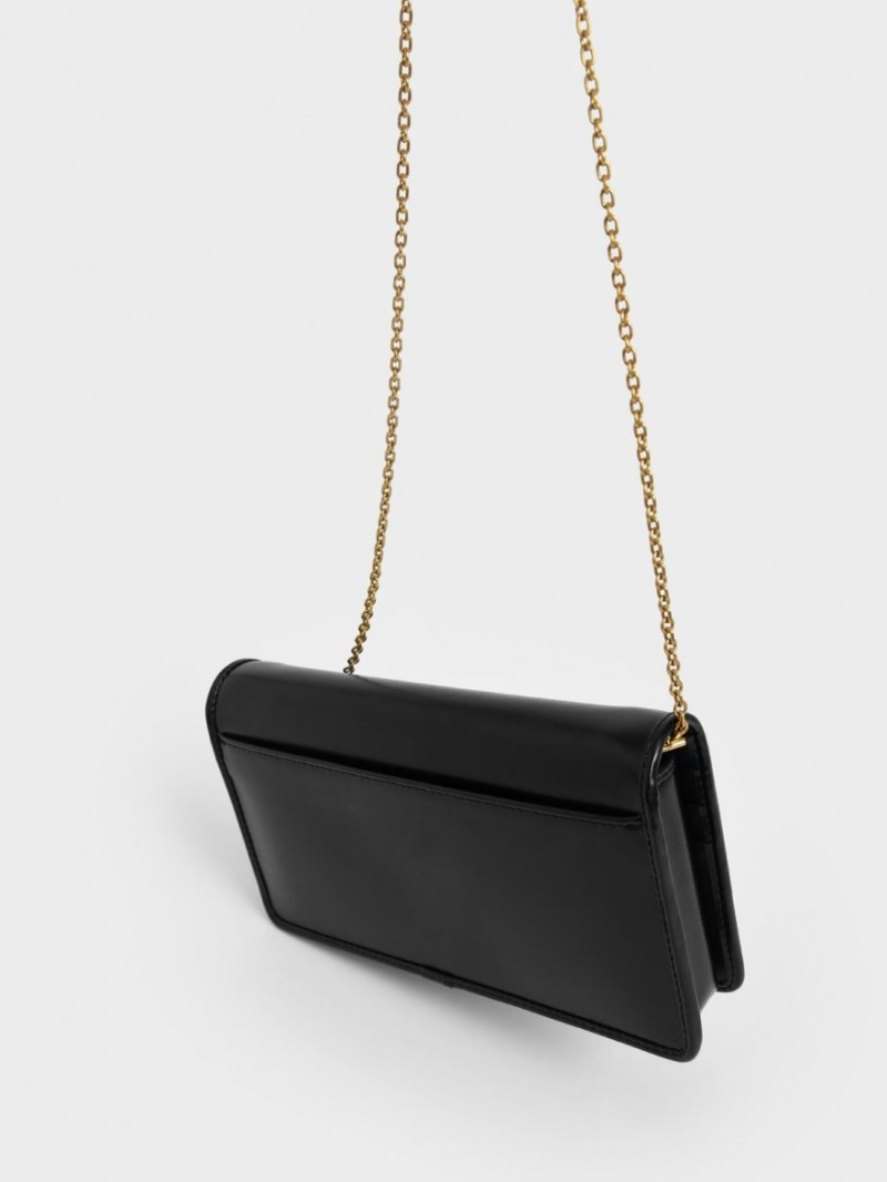πορτοφολια Charles And Keith Long μαυρα | 10764-NDZU