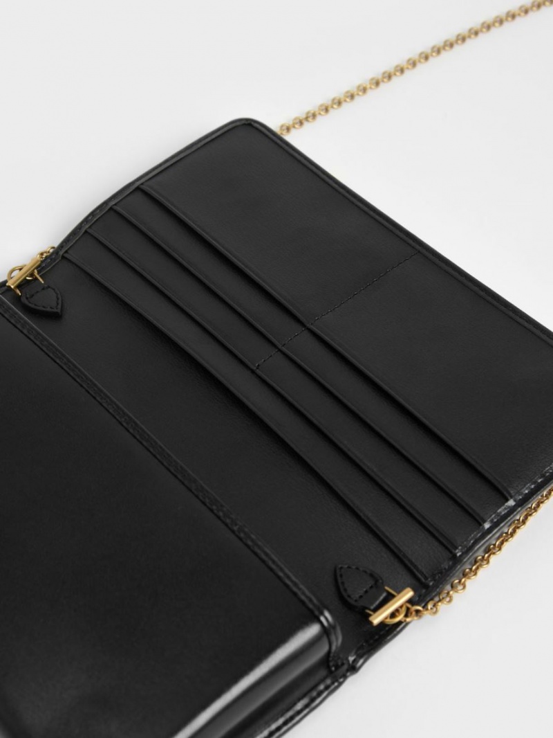 πορτοφολια Charles And Keith Long μαυρα | 10764-NDZU