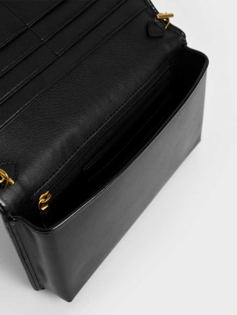 πορτοφολια Charles And Keith Long μαυρα | 10764-NDZU