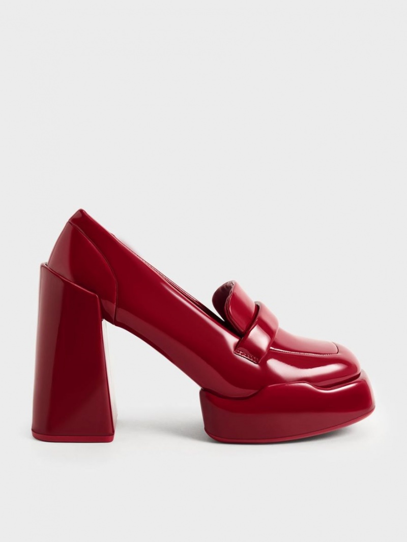 Γοβεσ Charles And Keith Lula λουστρινι Loafer κοκκινα | 02946-UMHI