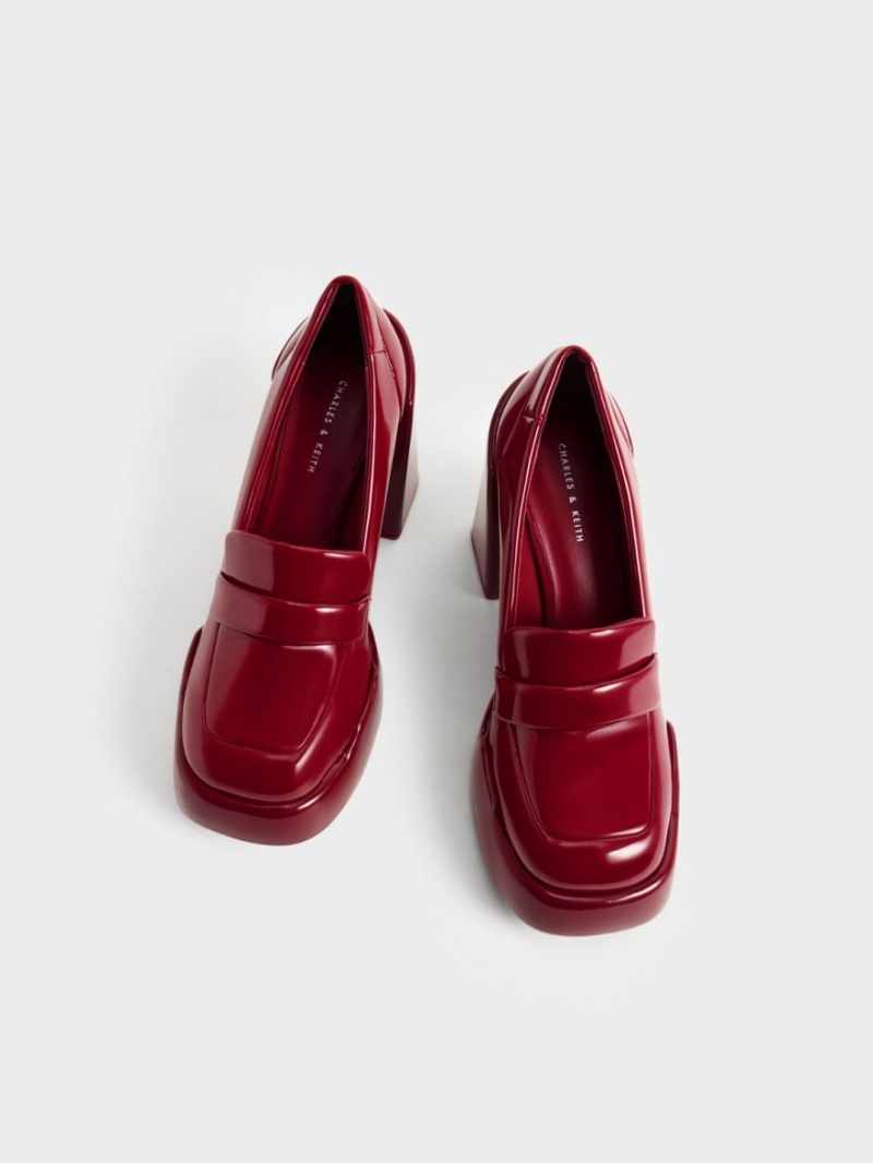 Γοβεσ Charles And Keith Lula λουστρινι Loafer κοκκινα | 02946-UMHI