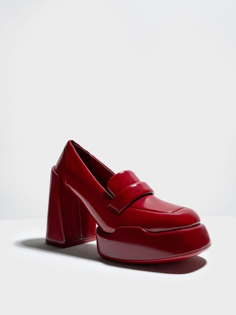 Γοβεσ Charles And Keith Lula λουστρινι Loafer κοκκινα | 02946-UMHI