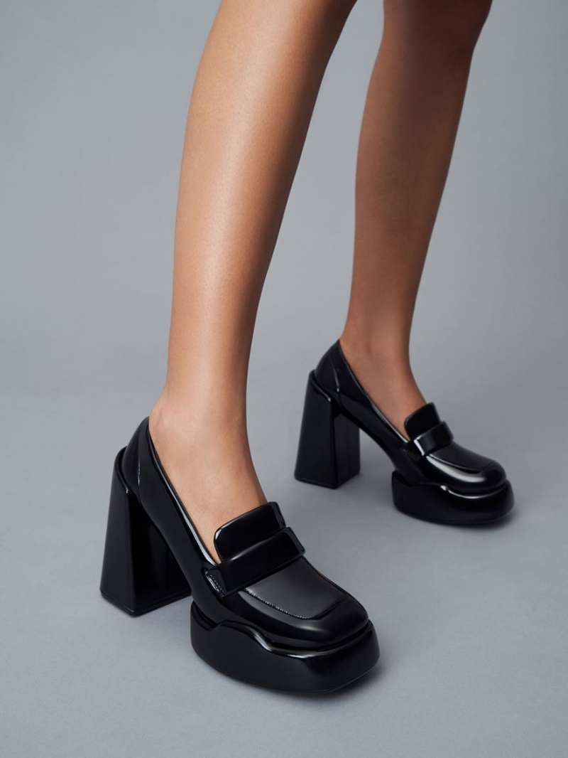 Γοβεσ Charles And Keith Lula λουστρινι Loafer μαυρα | 51096-OQZM