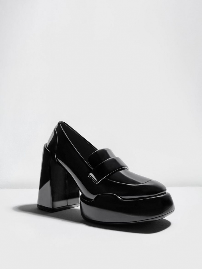 Γοβεσ Charles And Keith Lula λουστρινι Loafer μαυρα | 51096-OQZM