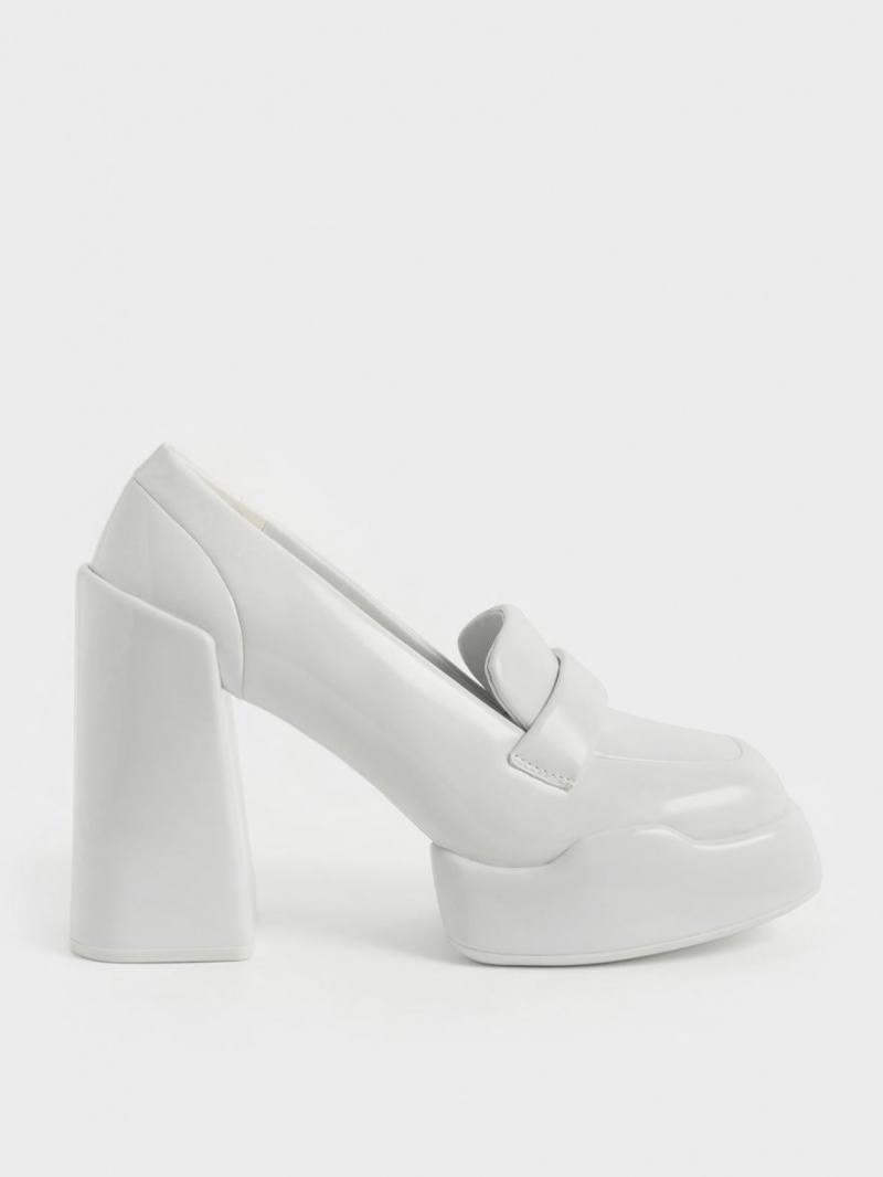 Γοβεσ Charles And Keith Lula λουστρινι Loafer ανοιχτο γκρι | 95106-VINE