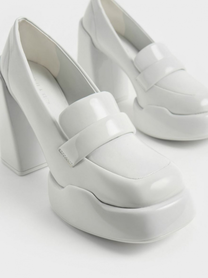 Γοβεσ Charles And Keith Lula λουστρινι Loafer ανοιχτο γκρι | 95106-VINE