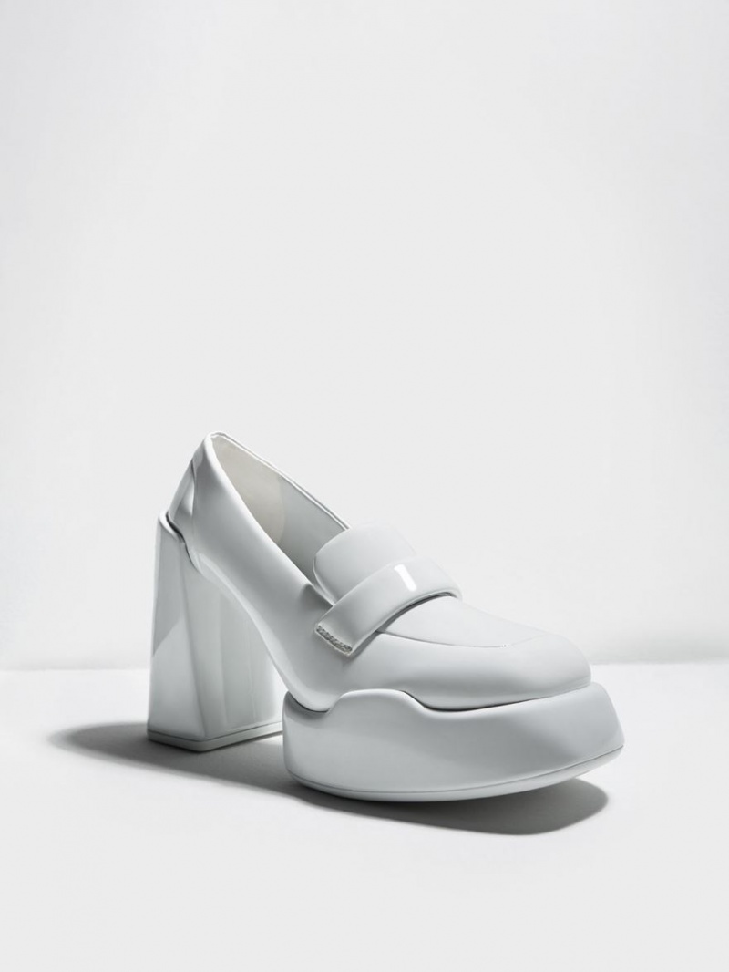 Γοβεσ Charles And Keith Lula λουστρινι Loafer ανοιχτο γκρι | 95106-VINE