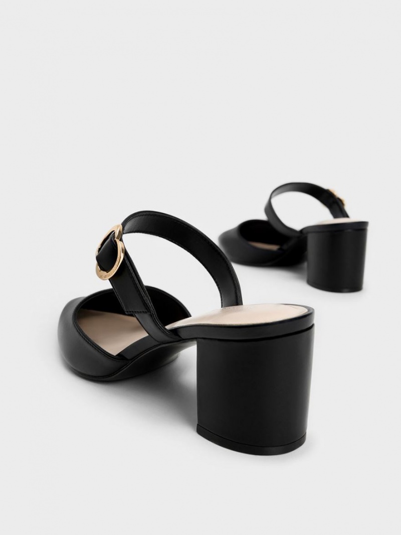 Γοβεσ Charles And Keith Metallic Accent Pointed-toe μαυρα | 19762-YAFZ