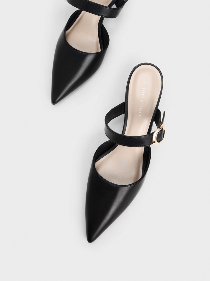 Γοβεσ Charles And Keith Metallic Accent Pointed-toe μαυρα | 19762-YAFZ