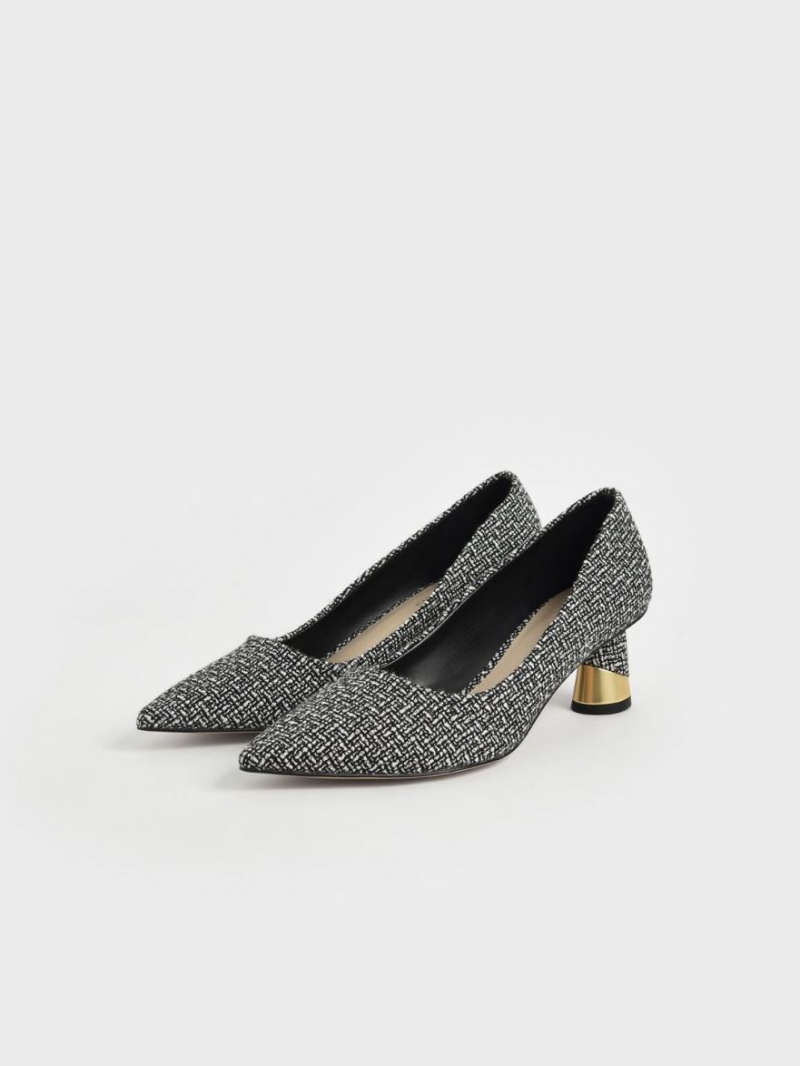 Γοβεσ Charles And Keith Metallic Sculptural Heel Tweed Πολύχρωμο | 34815-NWXK