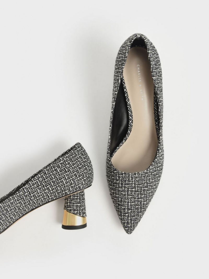 Γοβεσ Charles And Keith Metallic Sculptural Heel Tweed Πολύχρωμο | 34815-NWXK