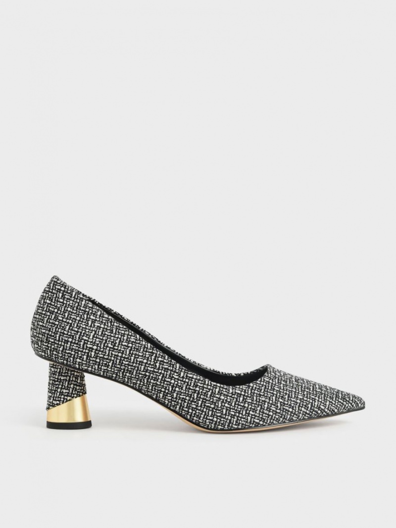 Γοβεσ Charles And Keith Metallic Sculptural Heel Tweed Πολύχρωμο | 34815-NWXK