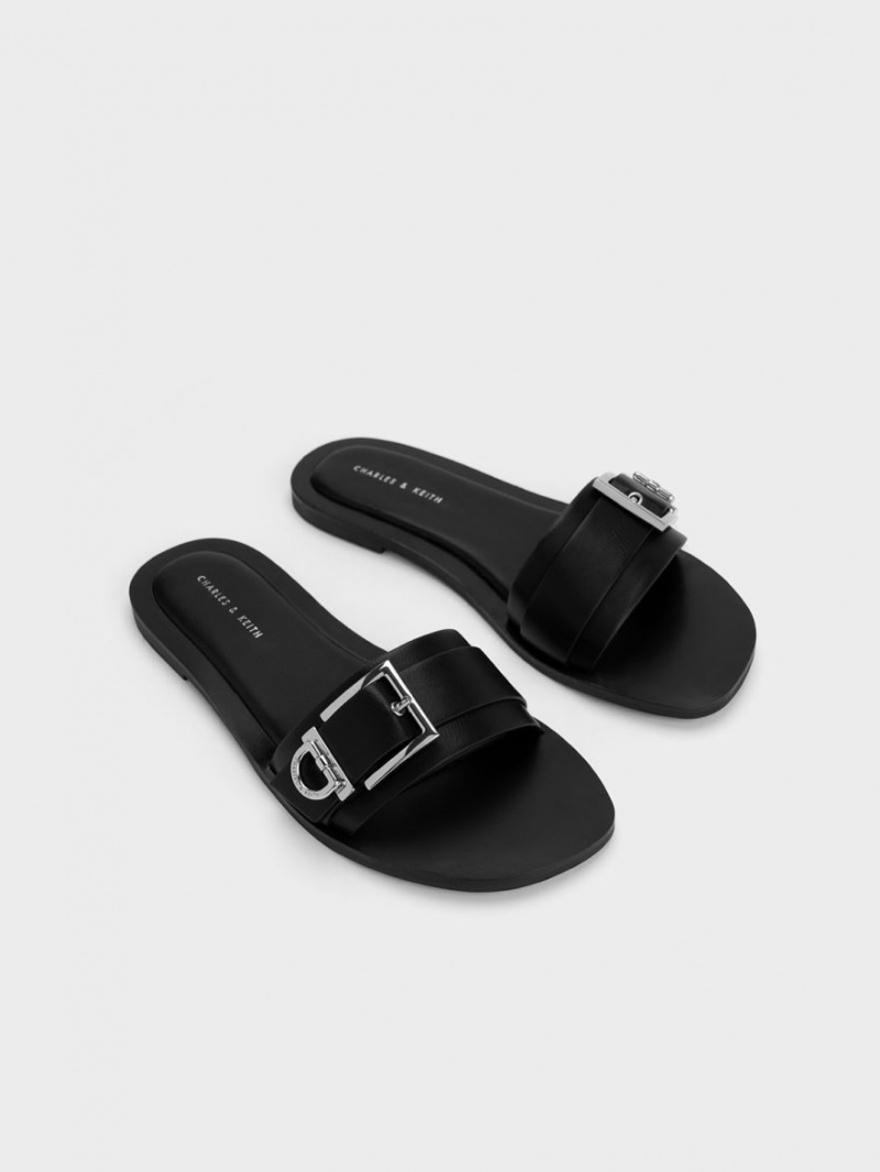 Σαγιοναρεσ Charles And Keith Metallic πόρπης μαυρα | 36945-EOBN
