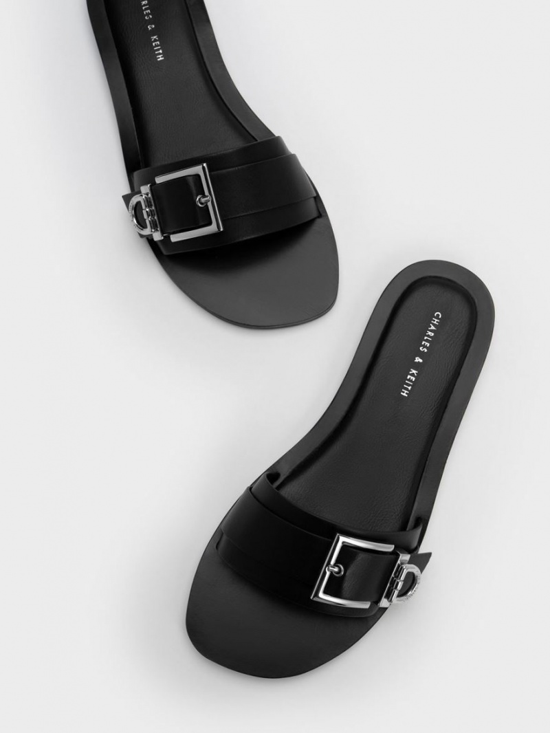 Σαγιοναρεσ Charles And Keith Metallic πόρπης μαυρα | 36945-EOBN