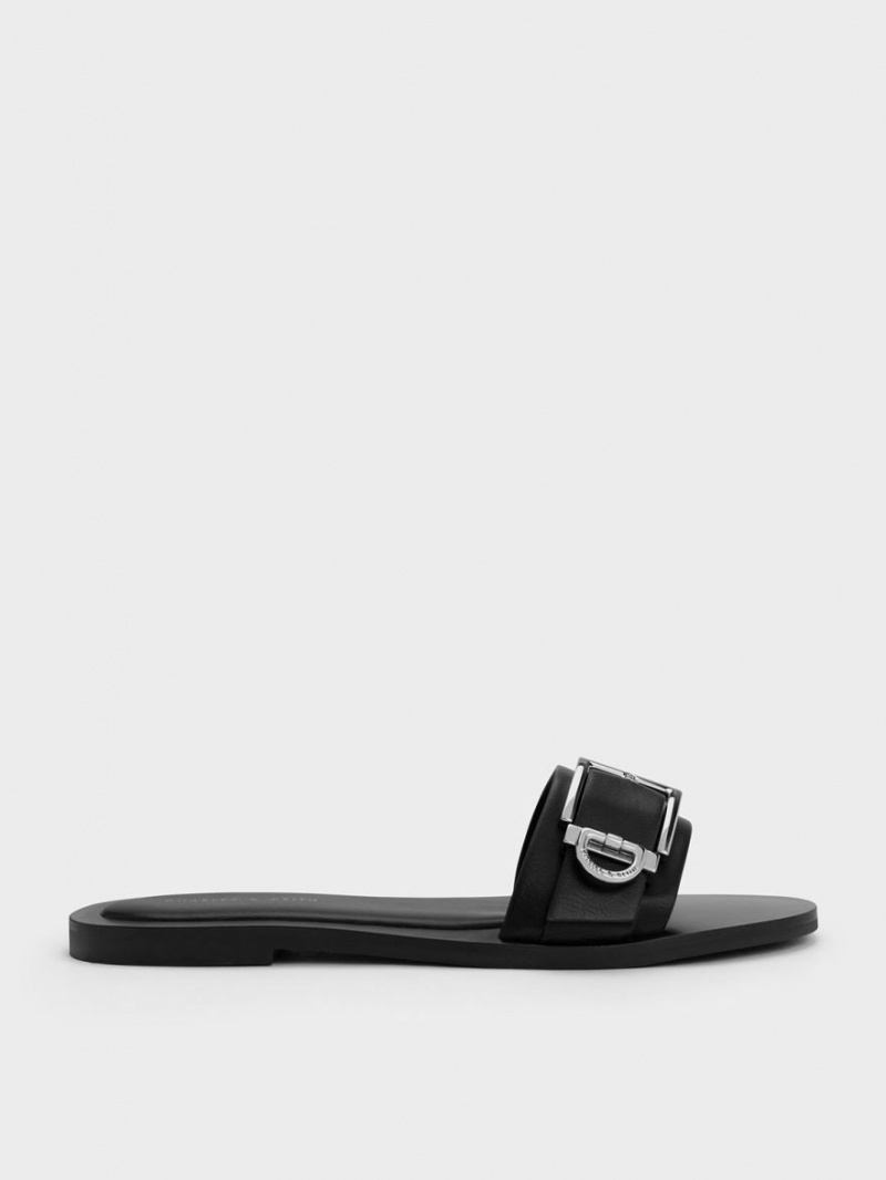 Σαγιοναρεσ Charles And Keith Metallic πόρπης μαυρα | 36945-EOBN