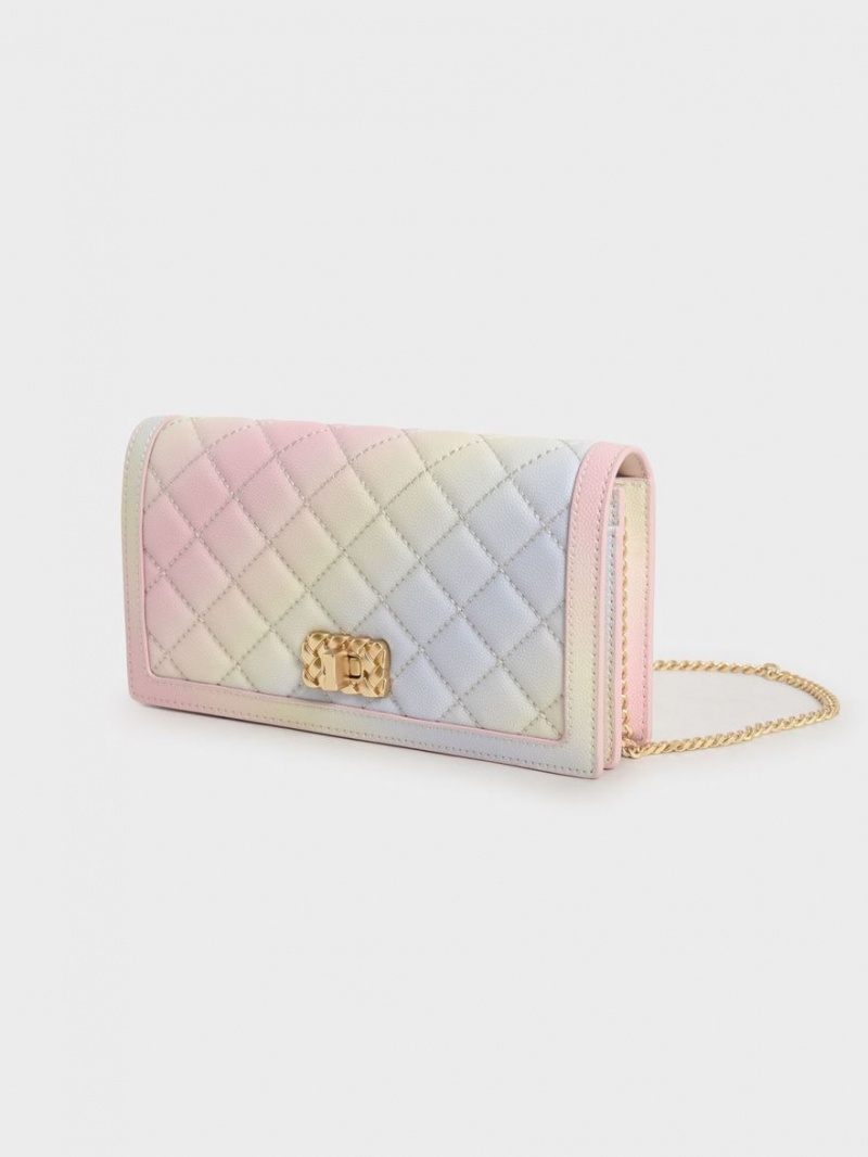 πορτοφολια Charles And Keith Micaela Καπιτονέ Long Πολύχρωμο | 43796-BFKT