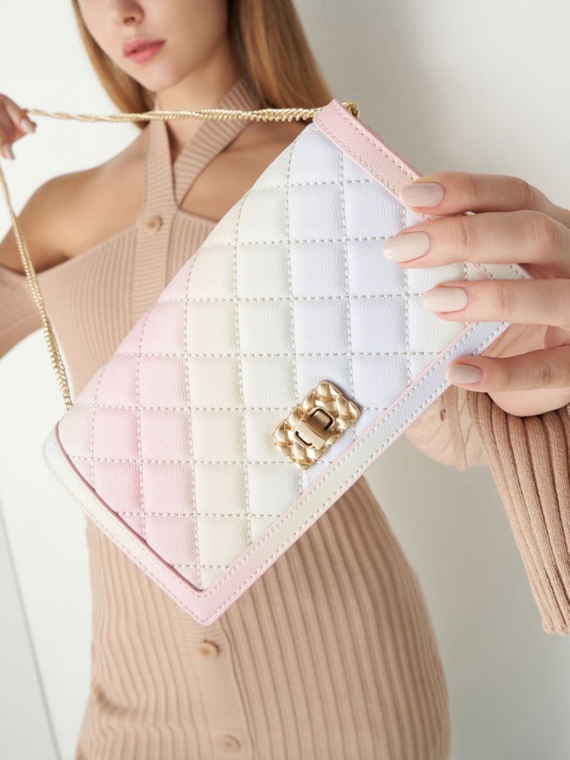πορτοφολια Charles And Keith Micaela Καπιτονέ Long Πολύχρωμο | 43796-BFKT