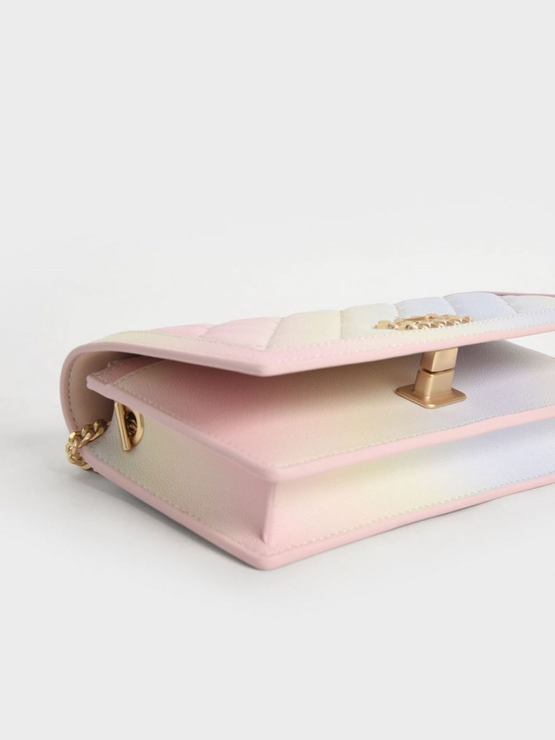 πορτοφολια Charles And Keith Micaela Καπιτονέ Long Πολύχρωμο | 43796-BFKT