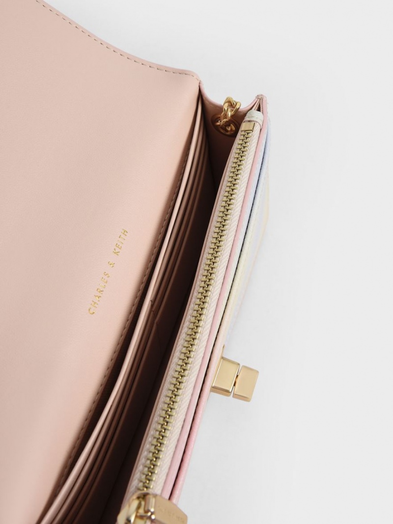 πορτοφολια Charles And Keith Micaela Καπιτονέ Long Πολύχρωμο | 43796-BFKT