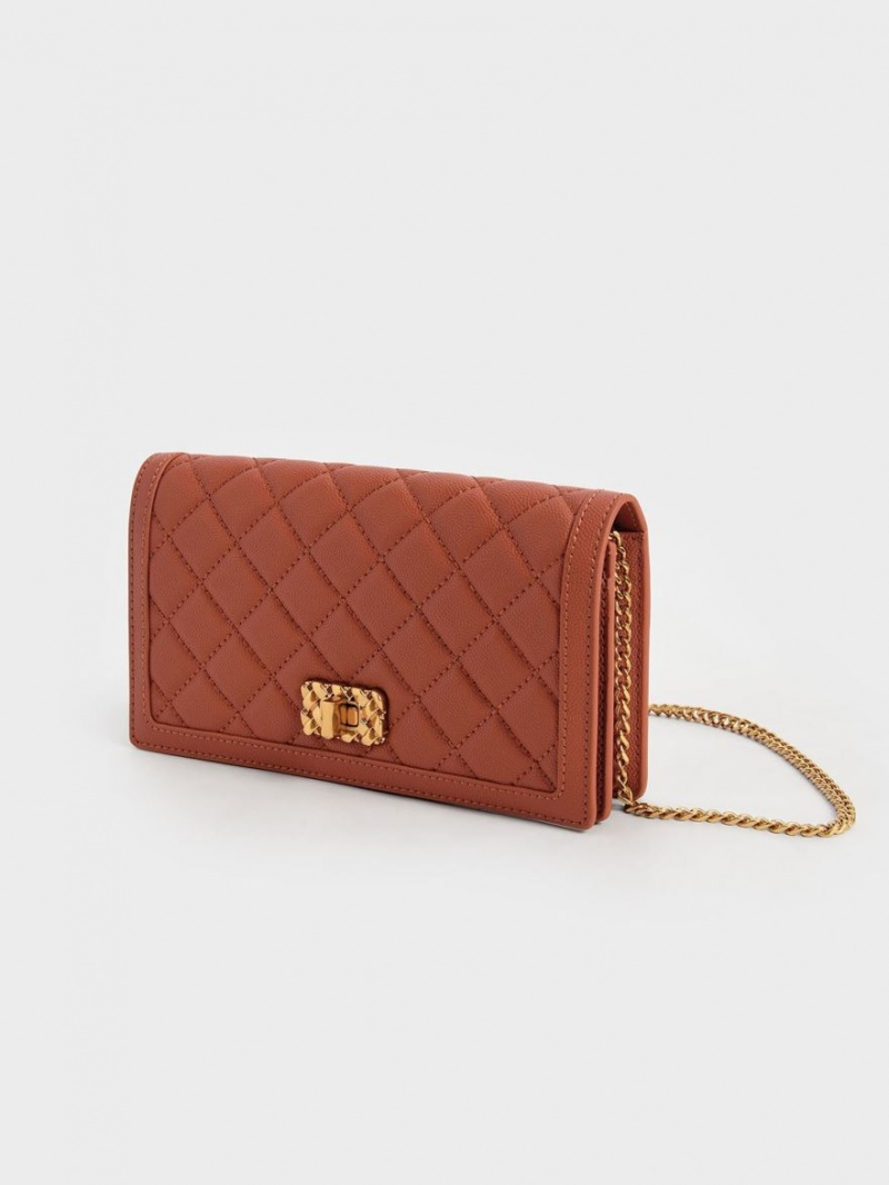 πορτοφολια Charles And Keith Micaela Καπιτονέ Long σκούρο κοκκινα | 86149-VKOI