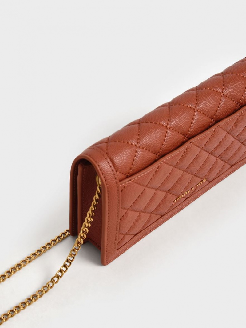 πορτοφολια Charles And Keith Micaela Καπιτονέ Long σκούρο κοκκινα | 86149-VKOI