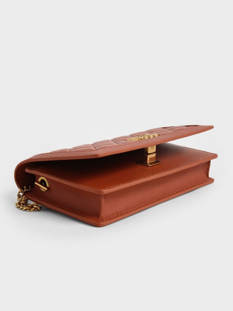 πορτοφολια Charles And Keith Micaela Καπιτονέ Long σκούρο κοκκινα | 86149-VKOI