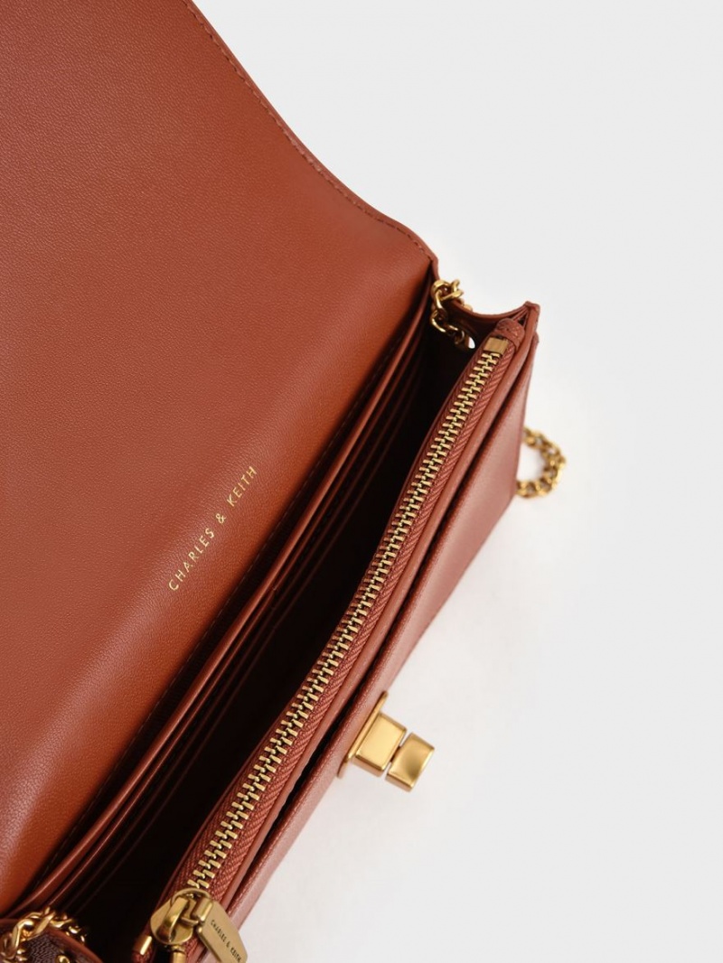πορτοφολια Charles And Keith Micaela Καπιτονέ Long σκούρο κοκκινα | 86149-VKOI