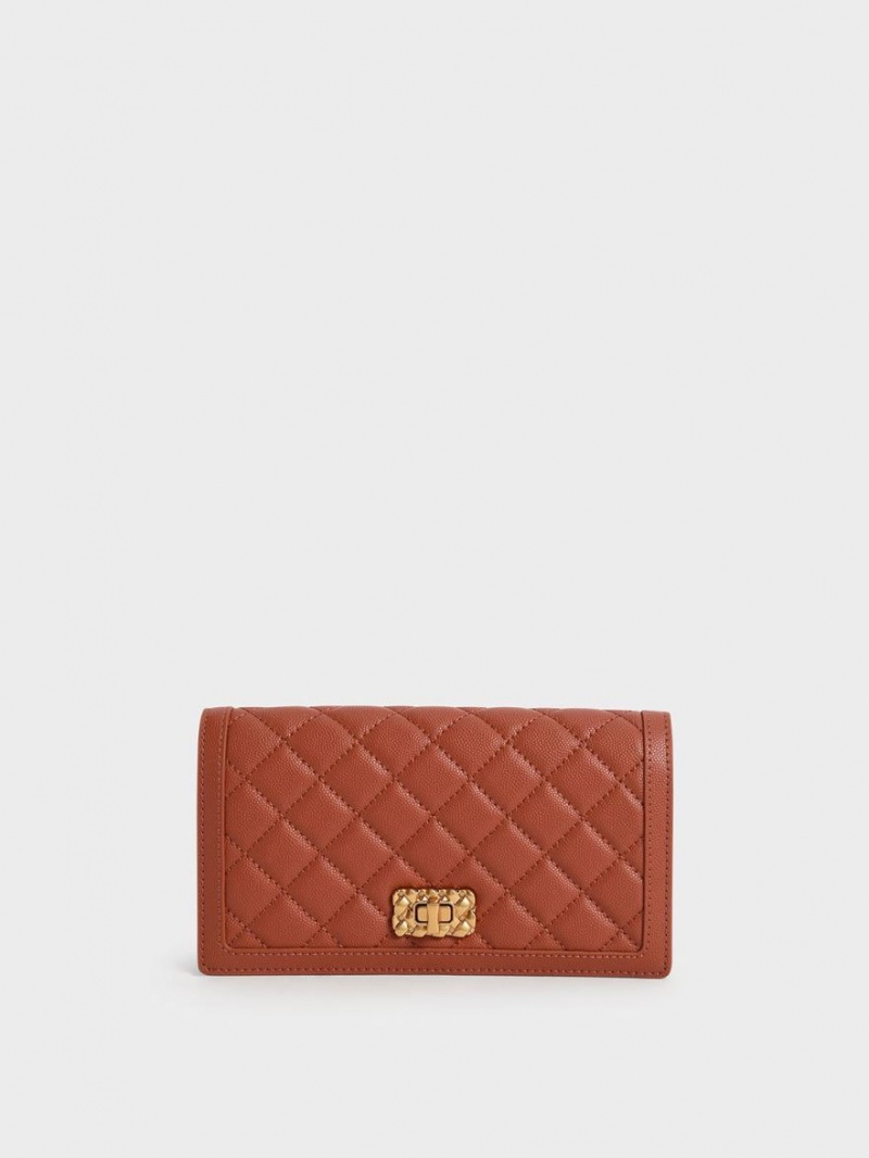 πορτοφολια Charles And Keith Micaela Καπιτονέ Long σκούρο κοκκινα | 86149-VKOI