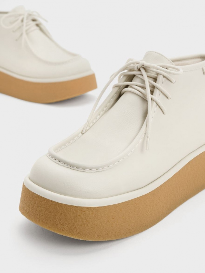 Μποτακια Charles And Keith Molly Flatform κρέμα | 93217-HIXJ