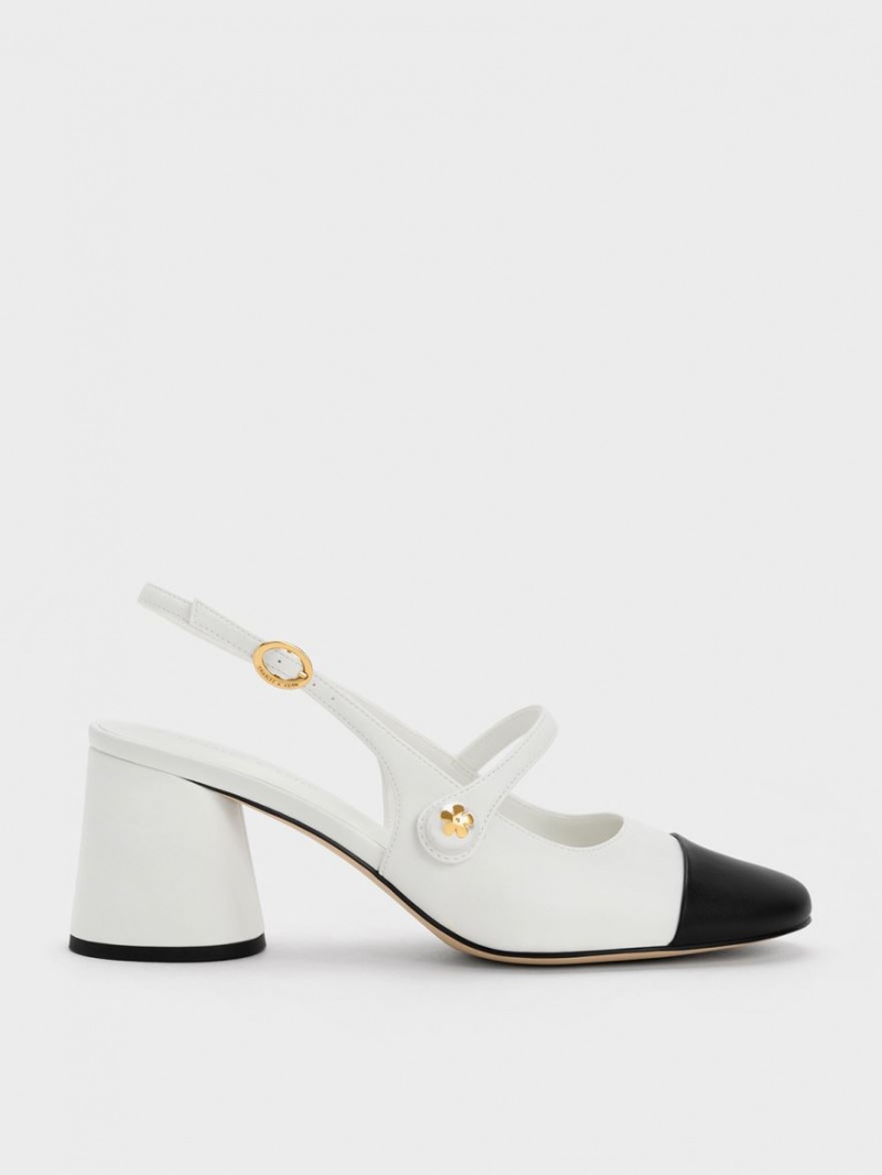 Γοβεσ Charles And Keith Pearl Embellished Slingback ασπρα | 35480-KXID