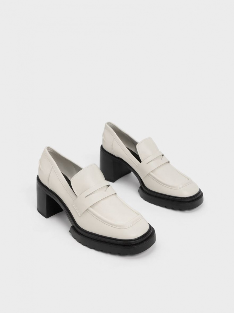 Γοβεσ Charles And Keith Penny Loafer ασπρα | 79250-IVLG
