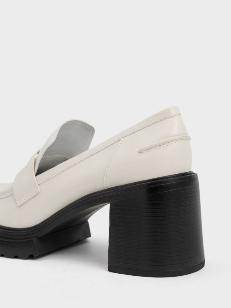Γοβεσ Charles And Keith Penny Loafer ασπρα | 79250-IVLG