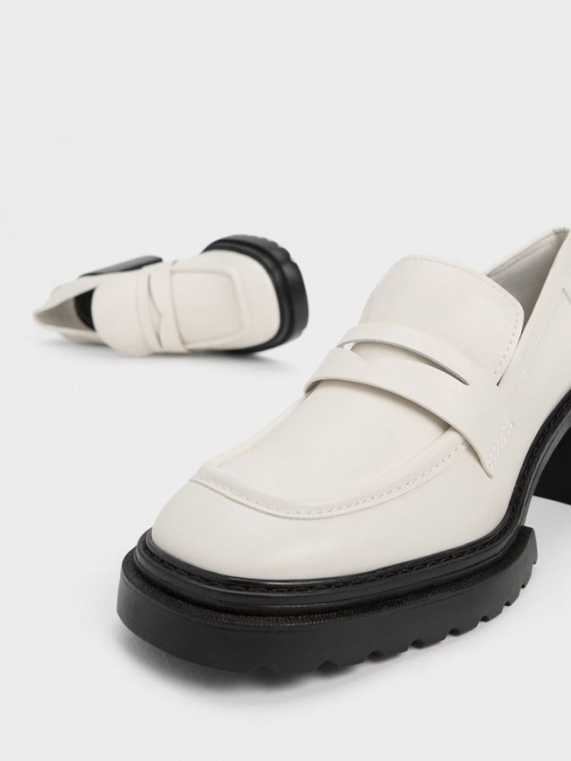 Γοβεσ Charles And Keith Penny Loafer ασπρα | 79250-IVLG