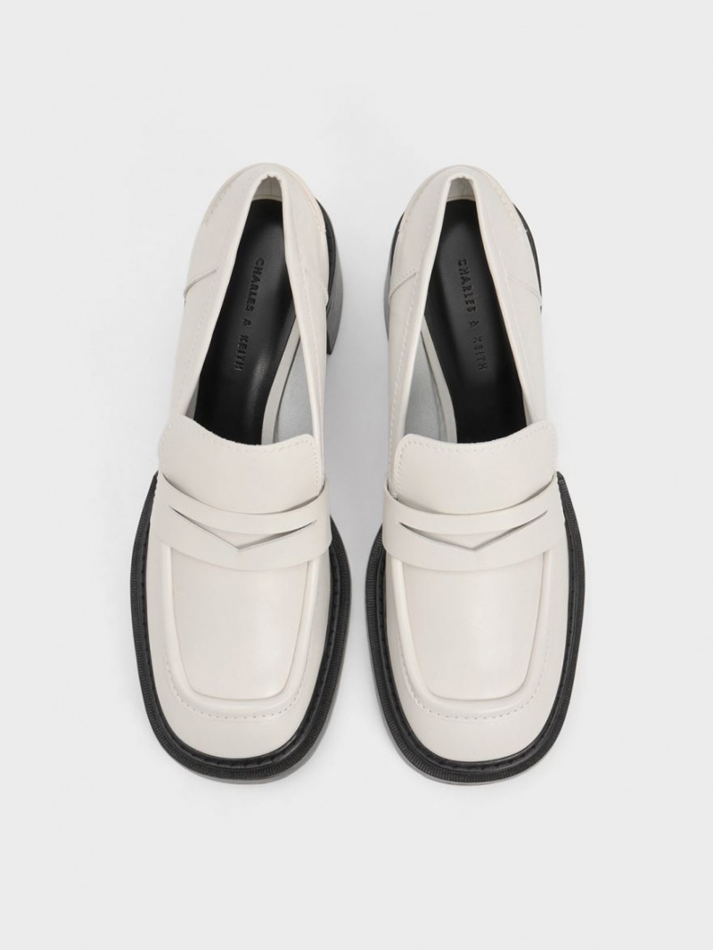 Γοβεσ Charles And Keith Penny Loafer ασπρα | 79250-IVLG