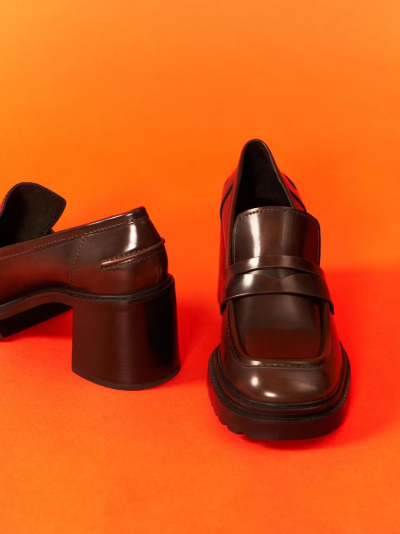 Γοβεσ Charles And Keith Penny Loafer σκούρο καφε | 14680-YWHS