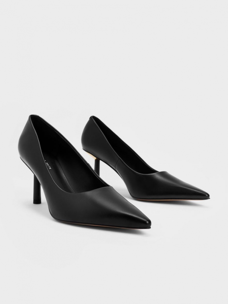 Γοβεσ Charles And Keith Pointed-toe Cylindrical Heel μαυρα | 12965-VBZA