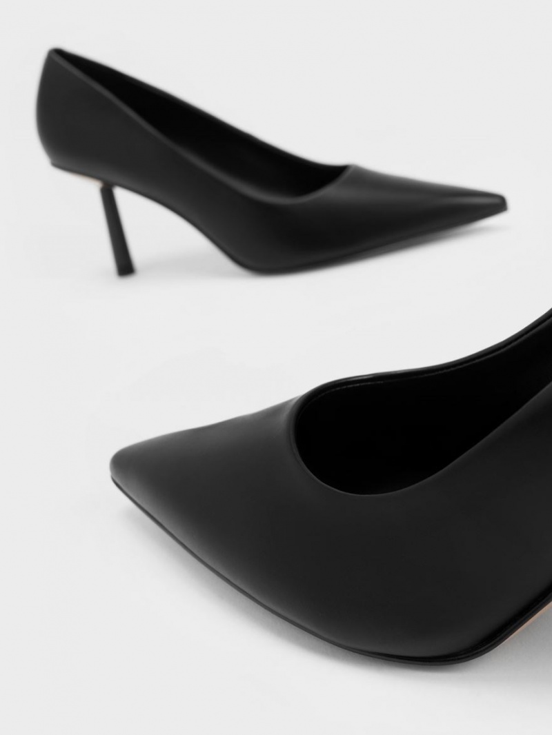 Γοβεσ Charles And Keith Pointed-toe Cylindrical Heel μαυρα | 12965-VBZA