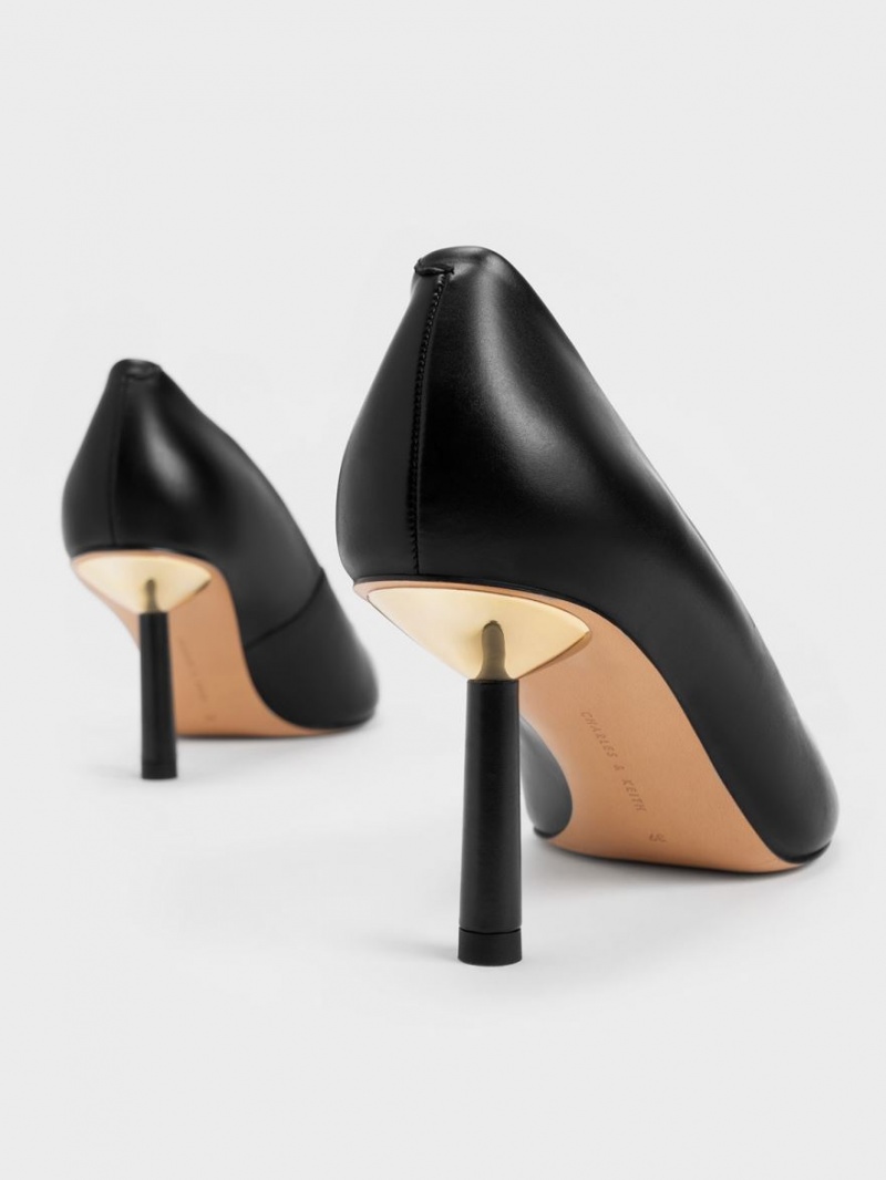Γοβεσ Charles And Keith Pointed-toe Cylindrical Heel μαυρα | 12965-VBZA