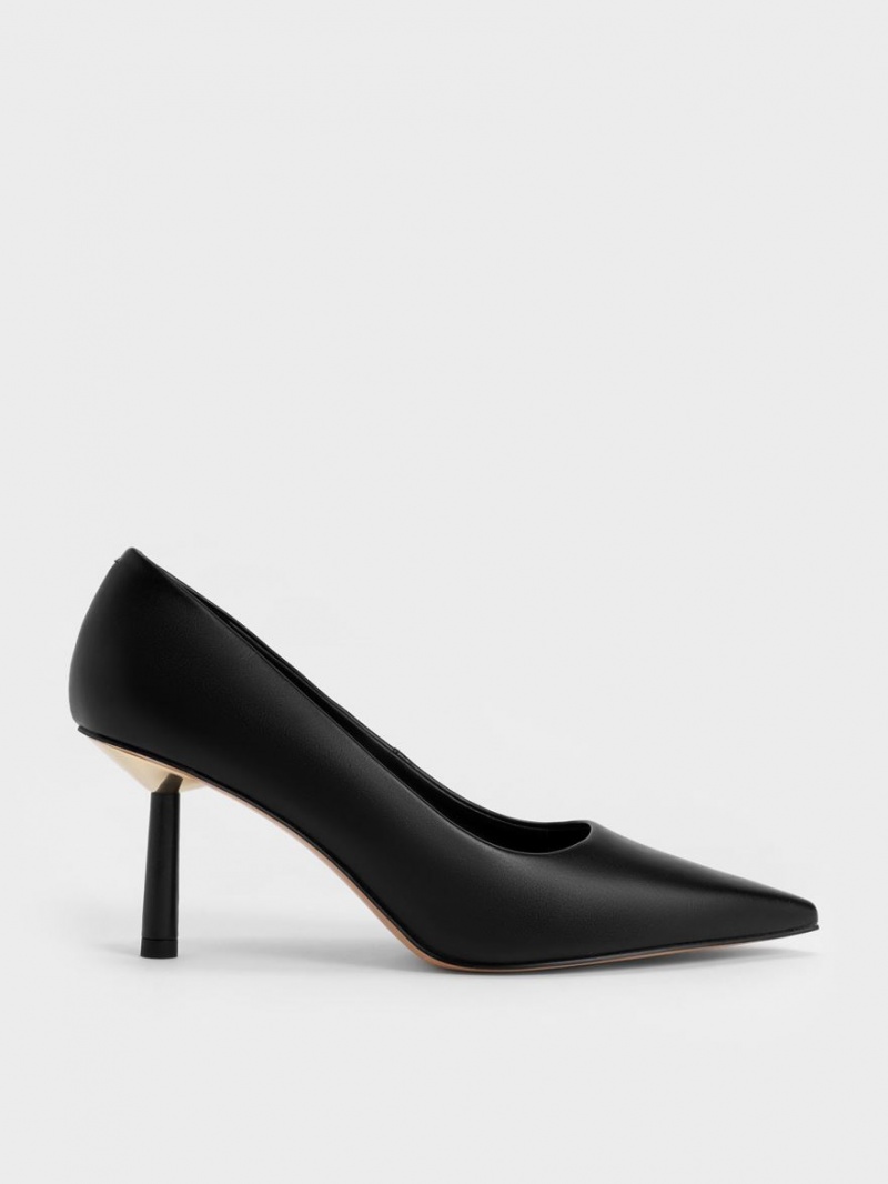 Γοβεσ Charles And Keith Pointed-toe Cylindrical Heel μαυρα | 12965-VBZA