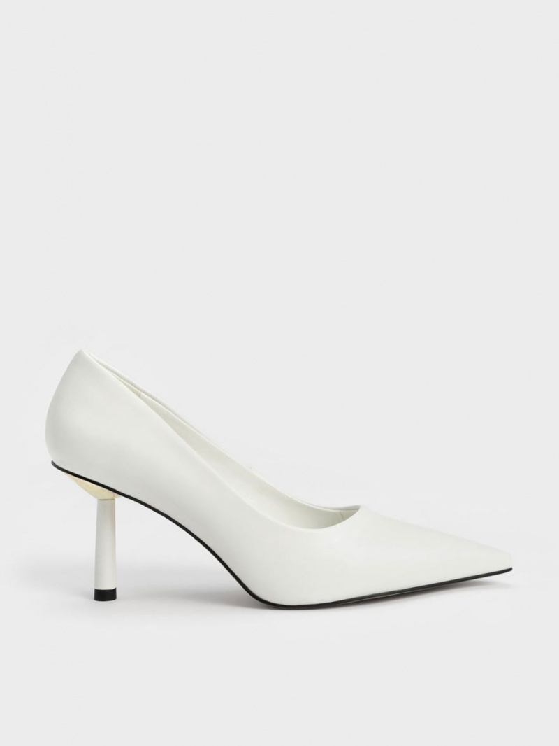 Γοβεσ Charles And Keith Pointed-toe Cylindrical Heel ασπρα | 86125-JINU
