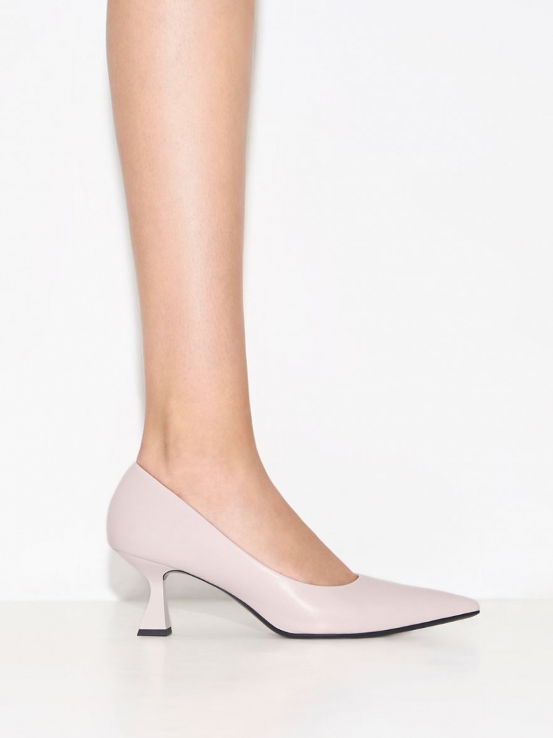 Γοβεσ Charles And Keith Pointed-toe Flare Heel ροζ | 43596-CYFT