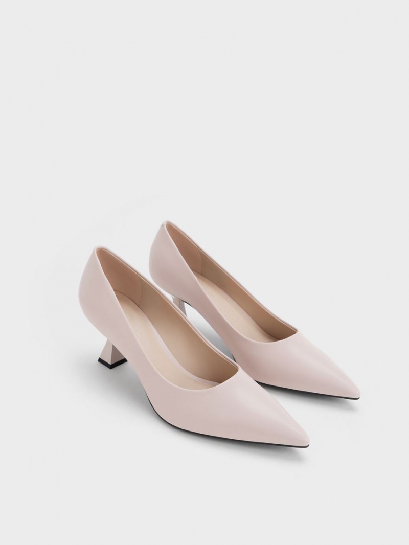 Γοβεσ Charles And Keith Pointed-toe Flare Heel ροζ | 43596-CYFT