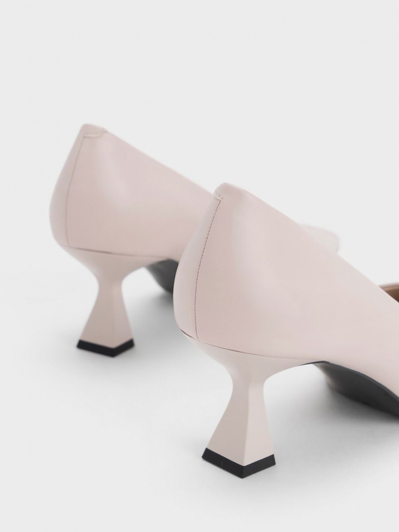 Γοβεσ Charles And Keith Pointed-toe Flare Heel ροζ | 43596-CYFT