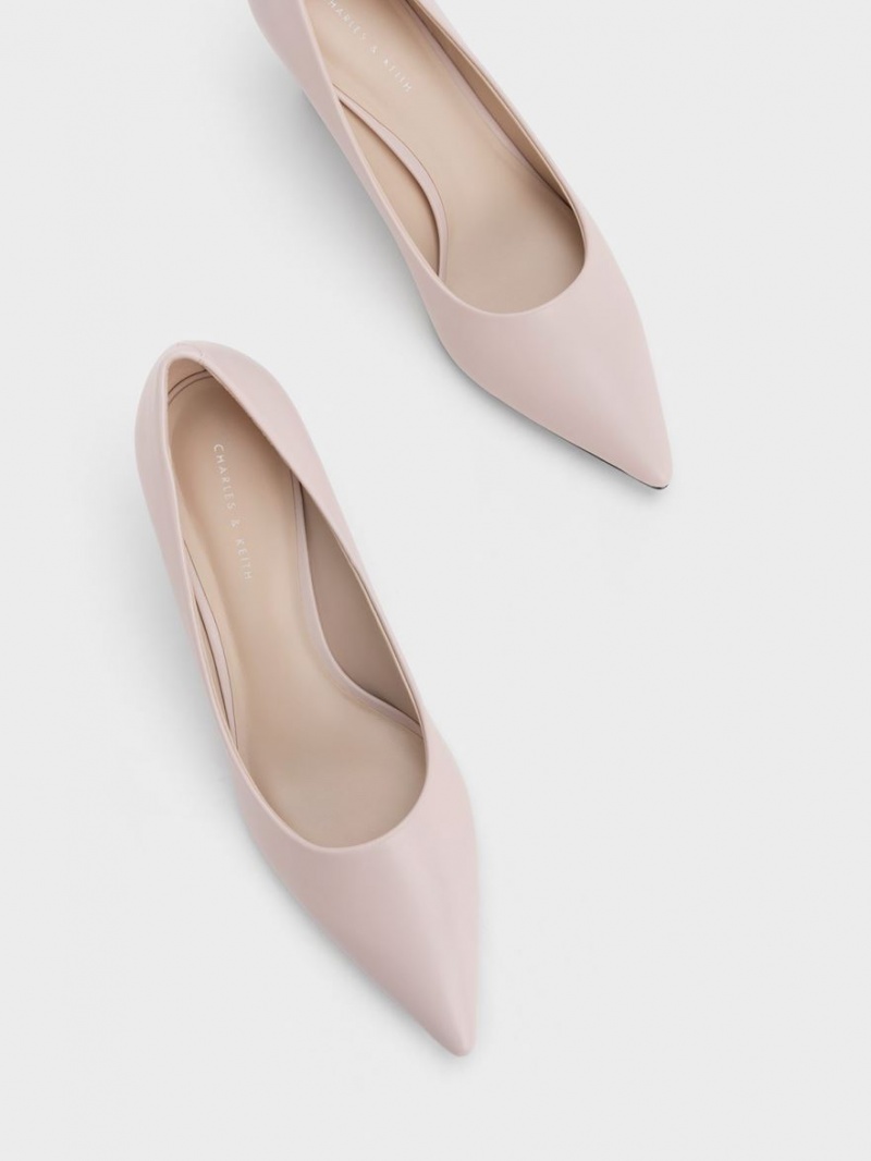 Γοβεσ Charles And Keith Pointed-toe Flare Heel ροζ | 43596-CYFT