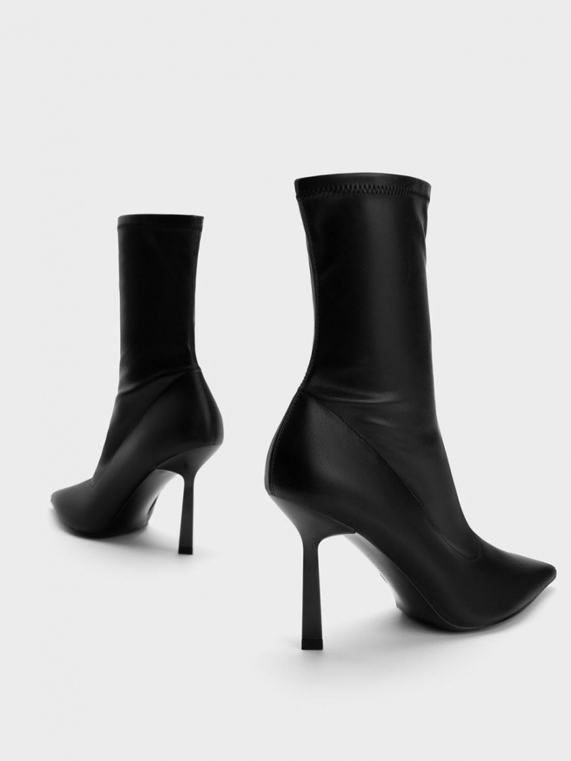 Μποτακια Charles And Keith Pointed-toe Stiletto Heel μαυρα | 83075-MCQW