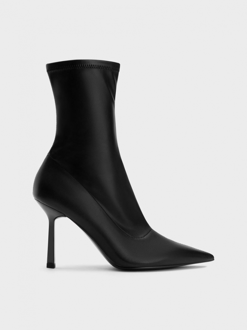 Μποτακια Charles And Keith Pointed-toe Stiletto Heel μαυρα | 83075-MCQW
