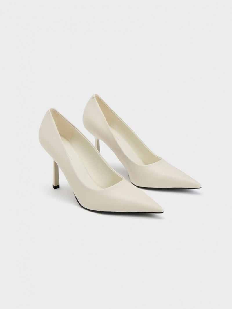 Γοβεσ Charles And Keith Pointed-toe κρέμα | 04179-WURV