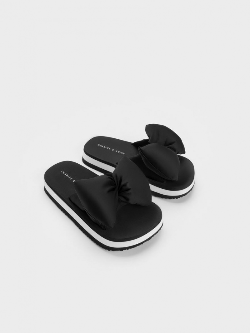 Σαγιοναρεσ Charles And Keith Puffy Bow μαυρα | 96018-EJNA