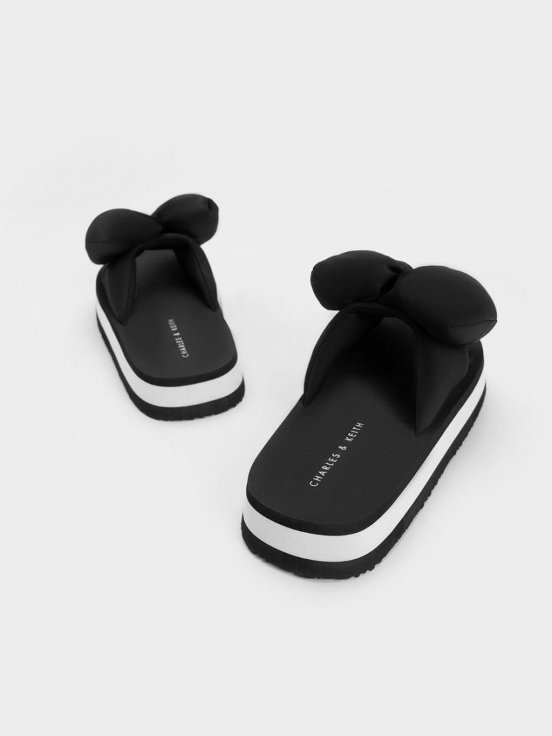 Σαγιοναρεσ Charles And Keith Puffy Bow μαυρα | 96018-EJNA