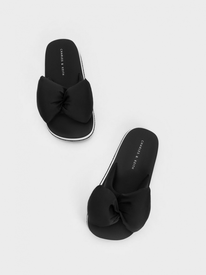 Σαγιοναρεσ Charles And Keith Puffy Bow μαυρα | 96018-EJNA
